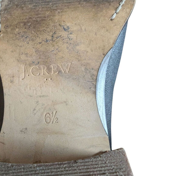 J.Crew Factory Black Leather Booties Size 6.5 - Picture 7 of 9